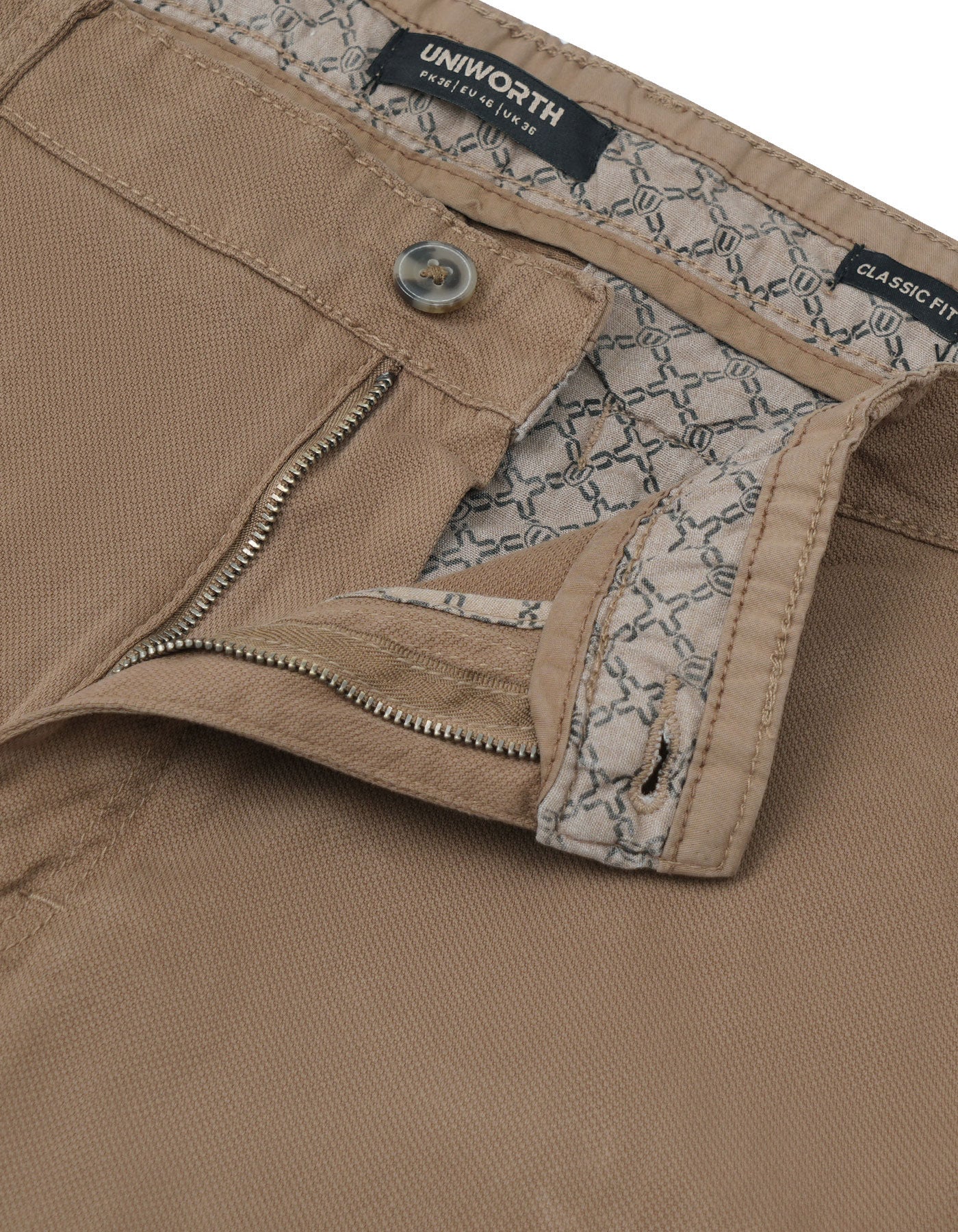 Brown Classic Fit Cotton Trouser FTC2451C-30