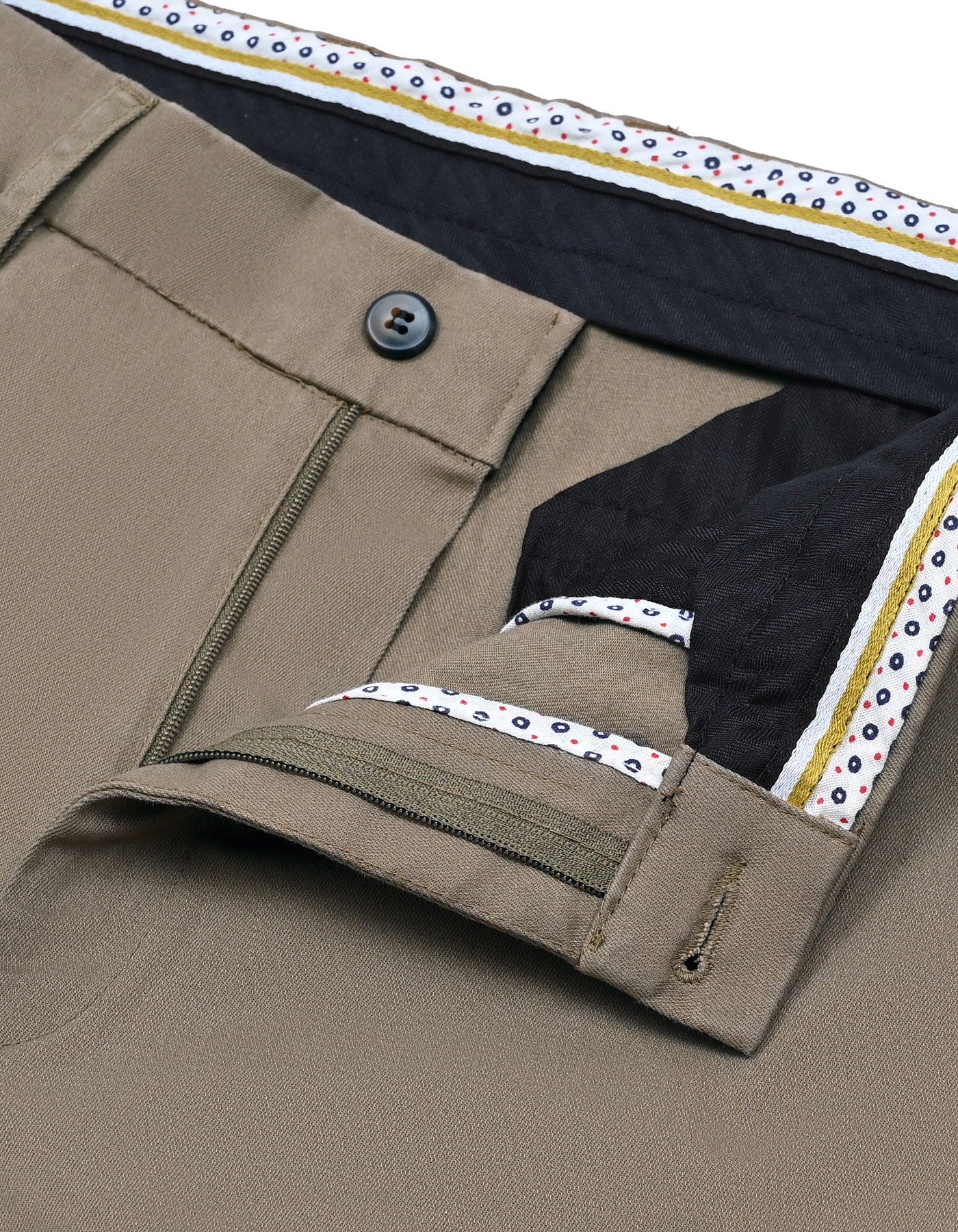 D Khaki Smart Fit Cotton Trouser FTC2459S-30