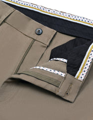 D Khaki Smart Fit Cotton Trouser FTC2459S-30