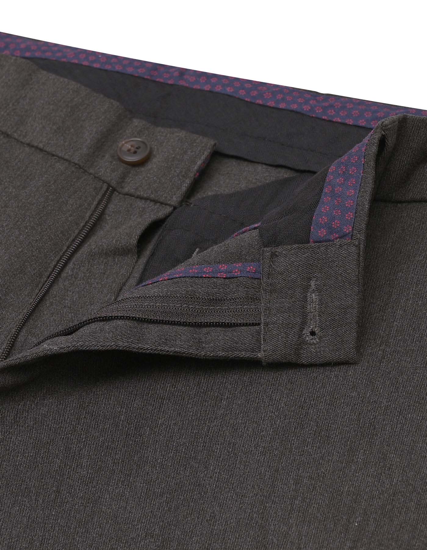 D Grey Classic Fit Cotton Trouser FTC2509C-30