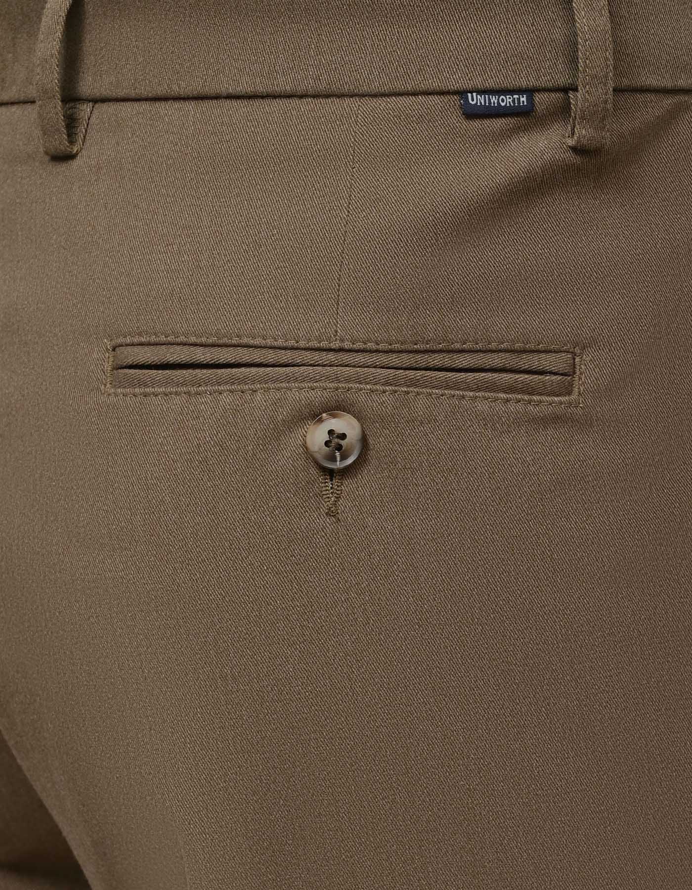 Brown Smart Fit Cotton Trouser FTC2510S-34