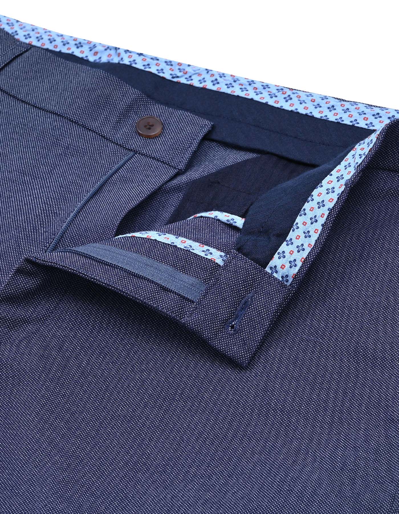 Blue Smart Fit Cotton Trouser FTC2514S-34