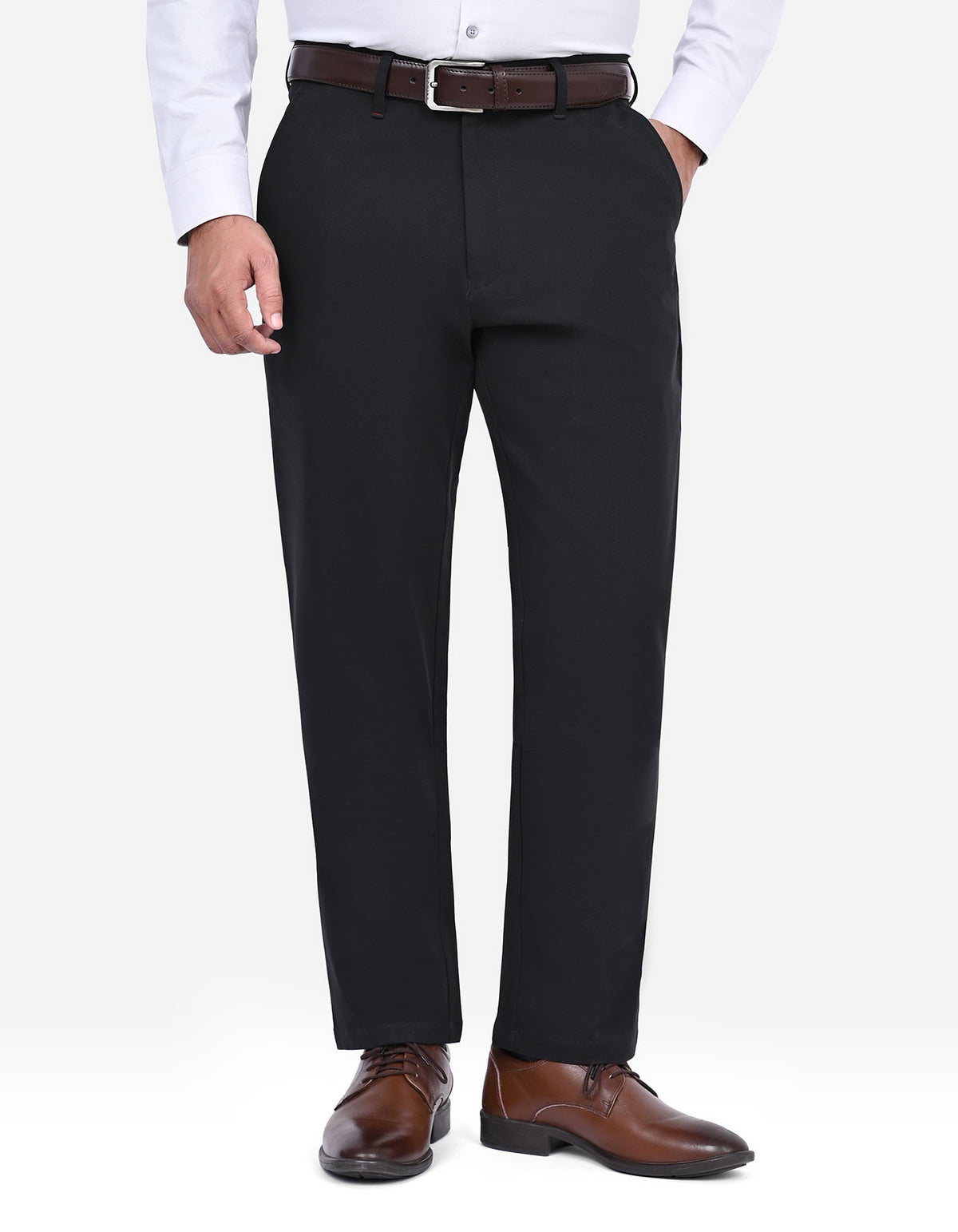 Black Classic Fit Cotton Trouser FTC2535C-30