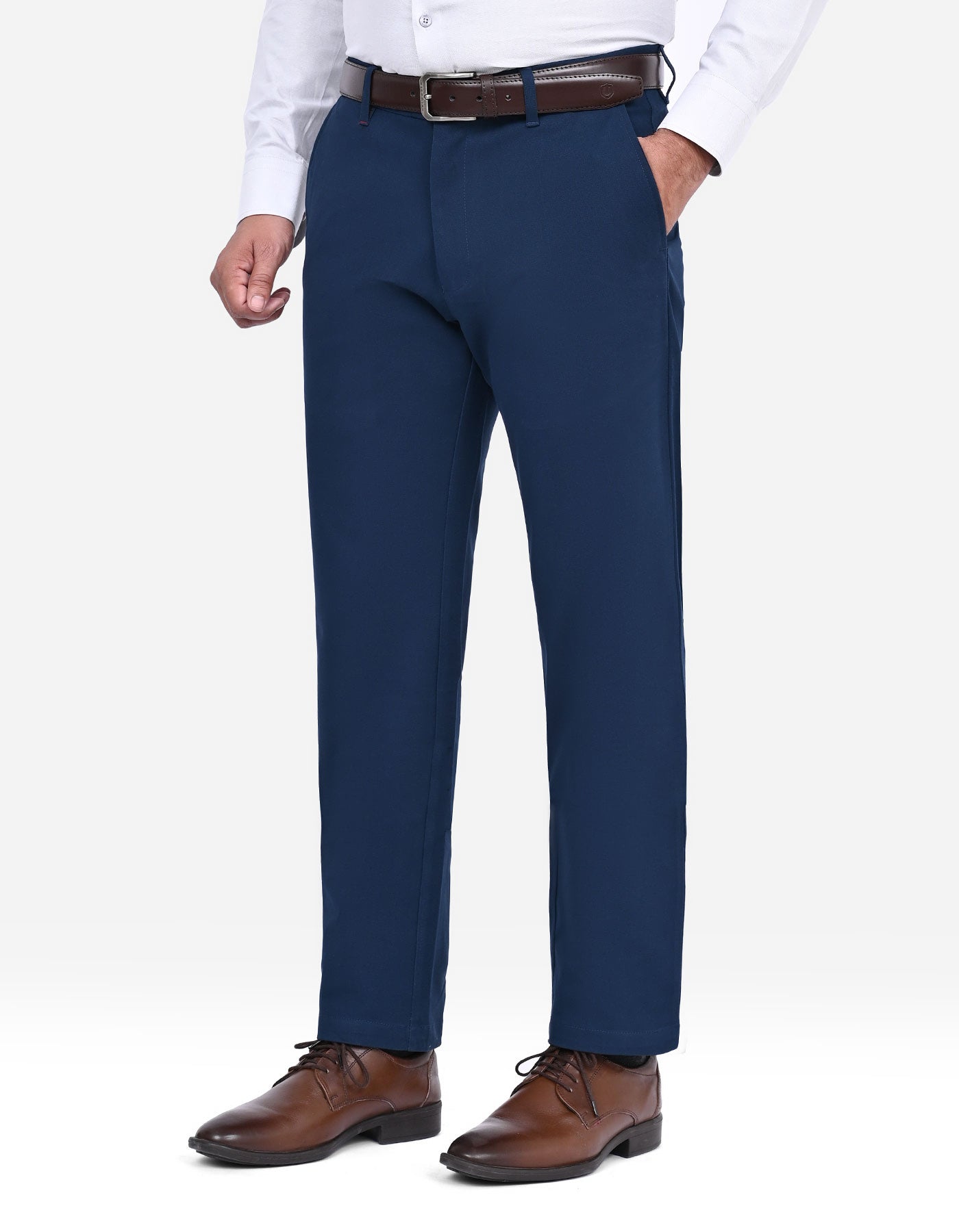 Navy Smart Fit Cotton Trouser FTC2536S-30