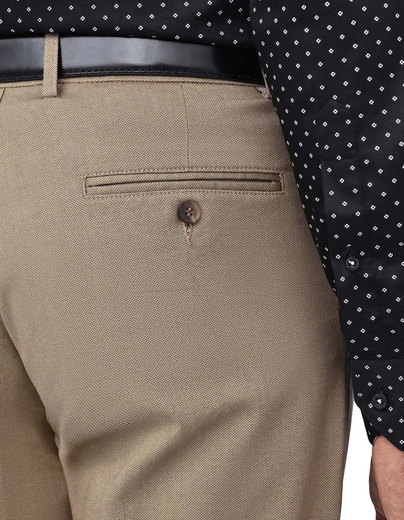 L Khaki Classic Fit Cotton Trouser FTC2549C-34
