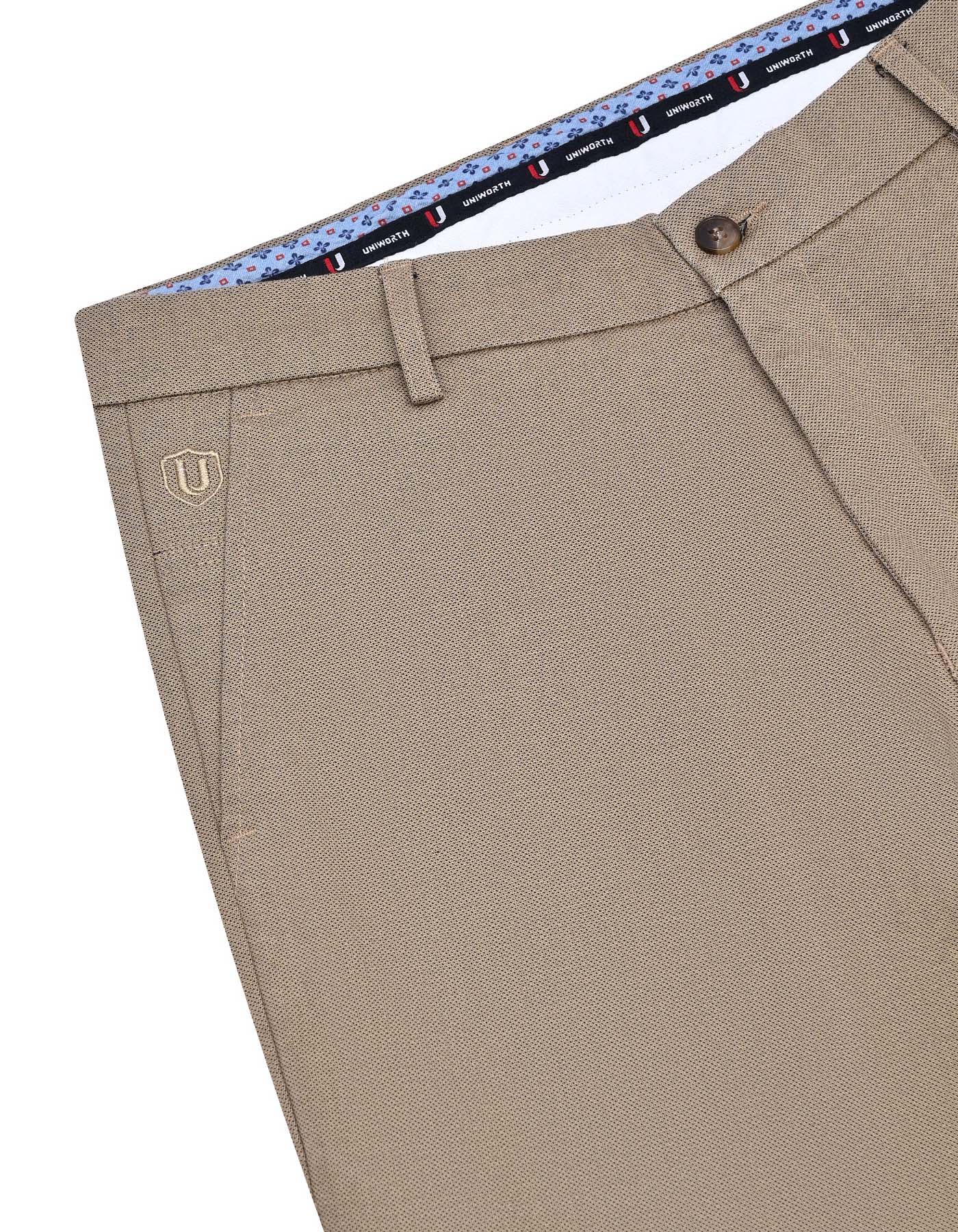 L Khaki Classic Fit Cotton Trouser FTC2549C-32