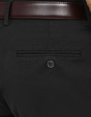 Black Plain Classic Fit Cotton Trouser
