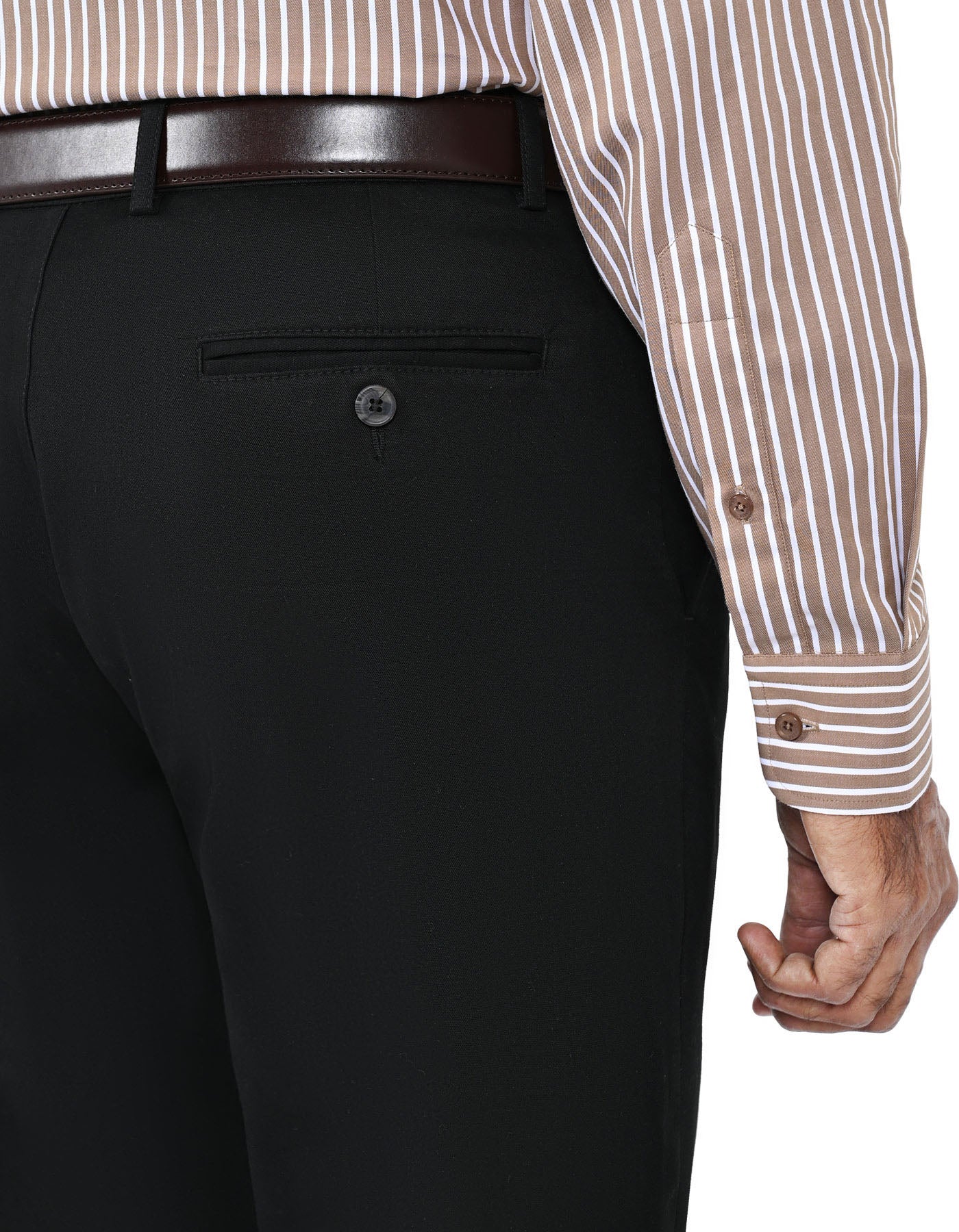 Black Classic Fit Cotton Trouser FTC2554C-36