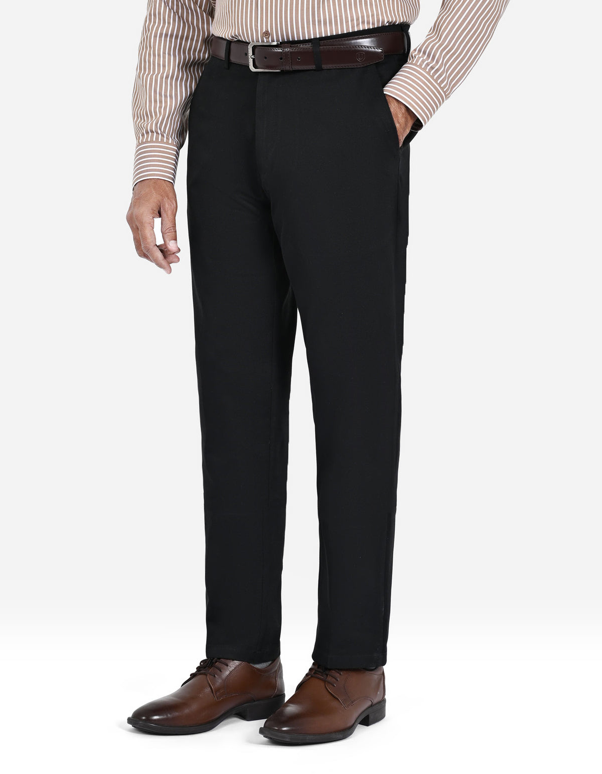 Black Classic Fit Cotton Trouser FTC2554C-30