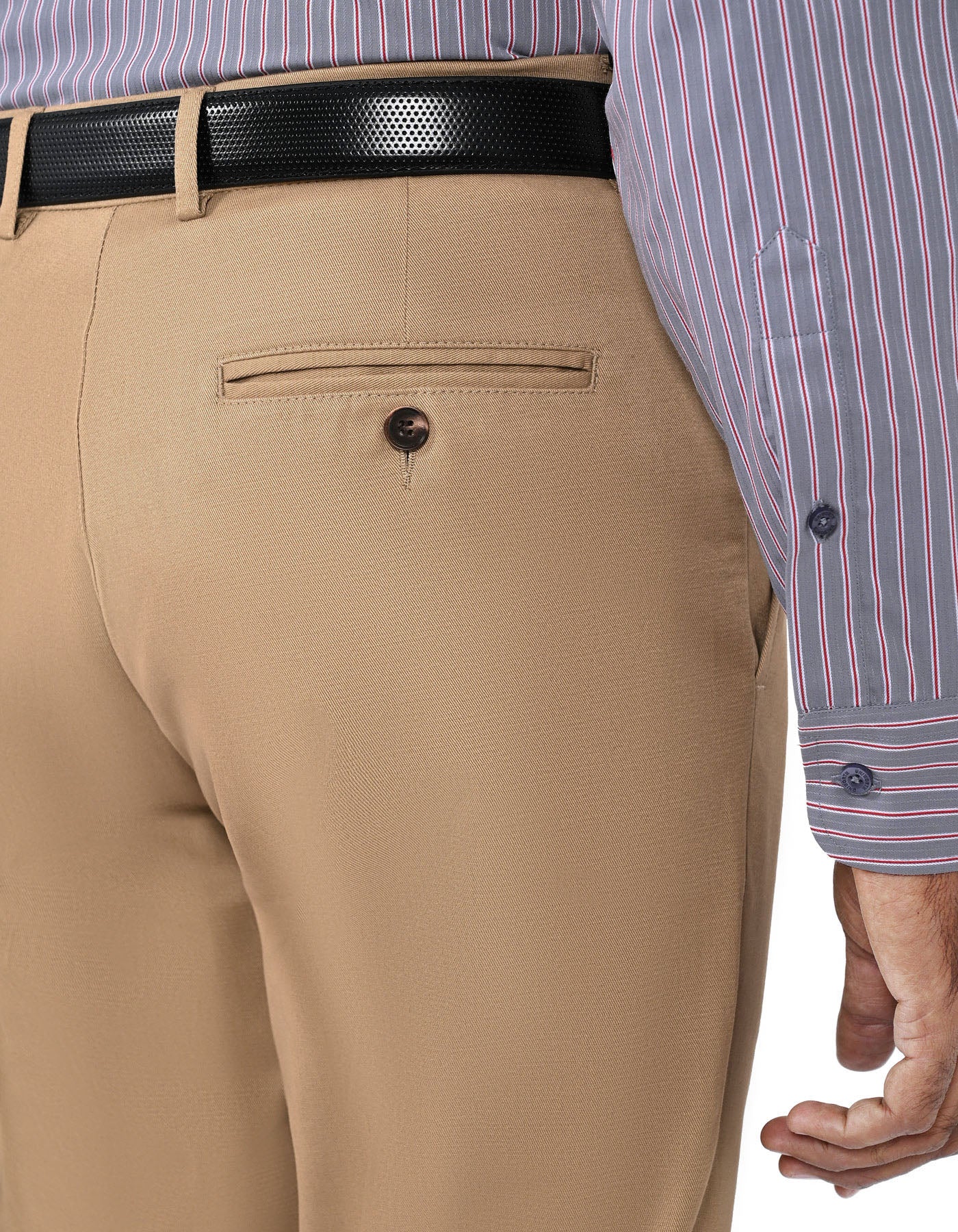 Khaki Classic Fit Cotton Trouser FTC2555C-36