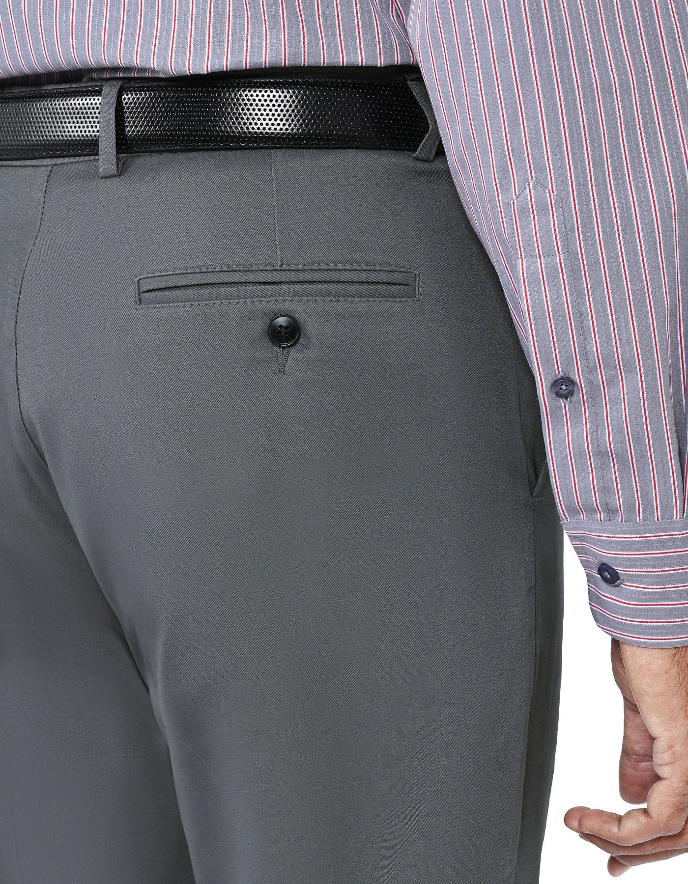 Grey Classic Fit Cotton Trouser FTC2557C-36