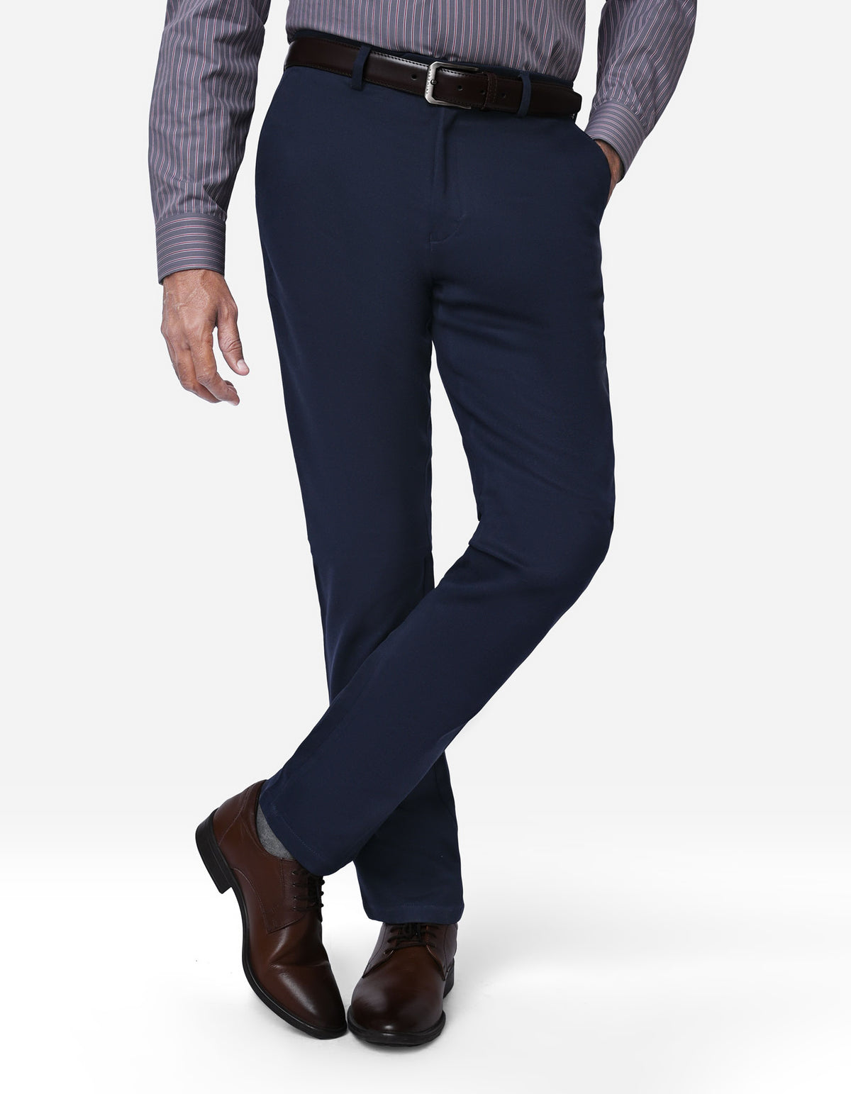 Navy Smart Fit Cotton Trouser FTC2562S-28