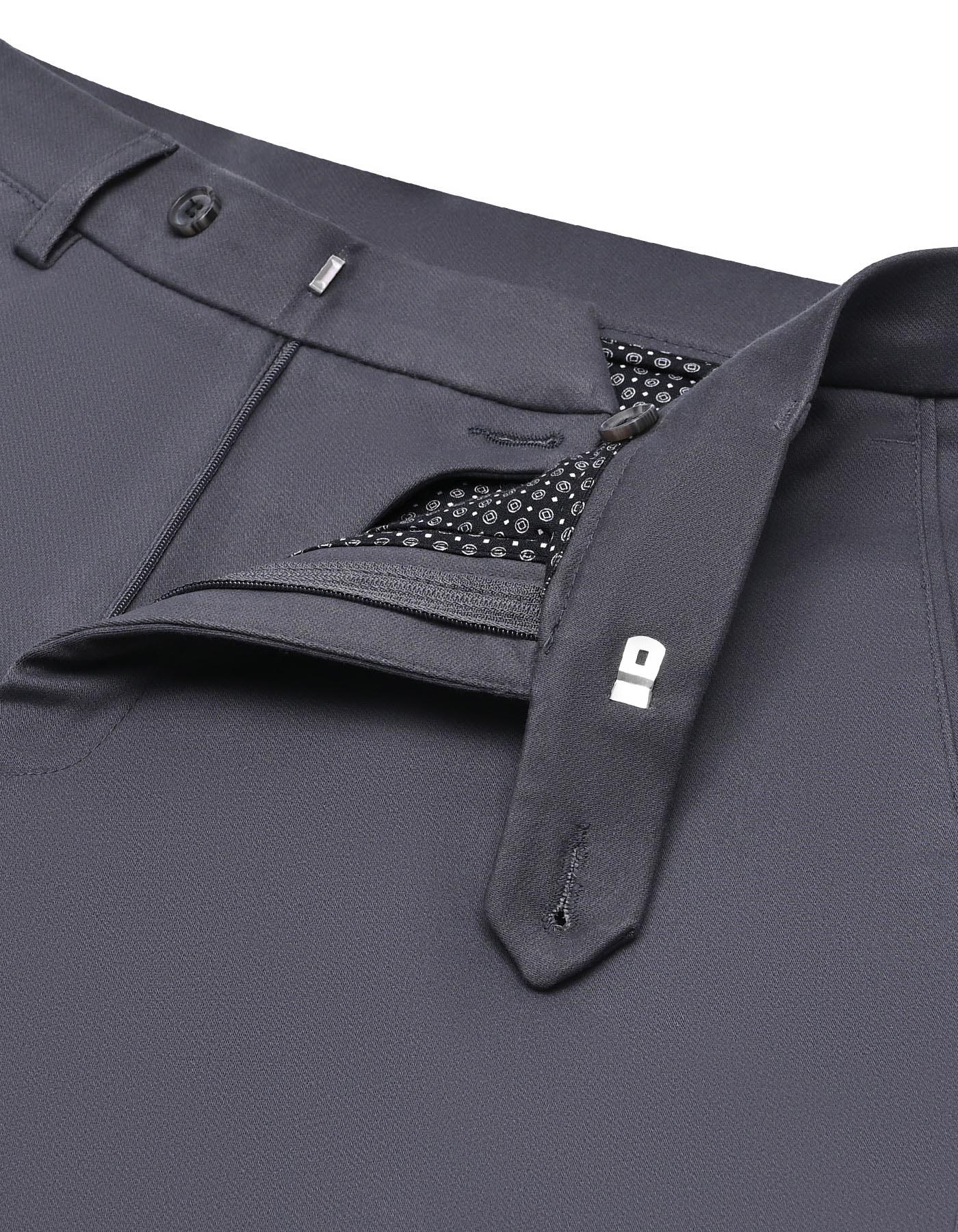 D Grey Classic Fit Cotton Trouser FTC2563C-30
