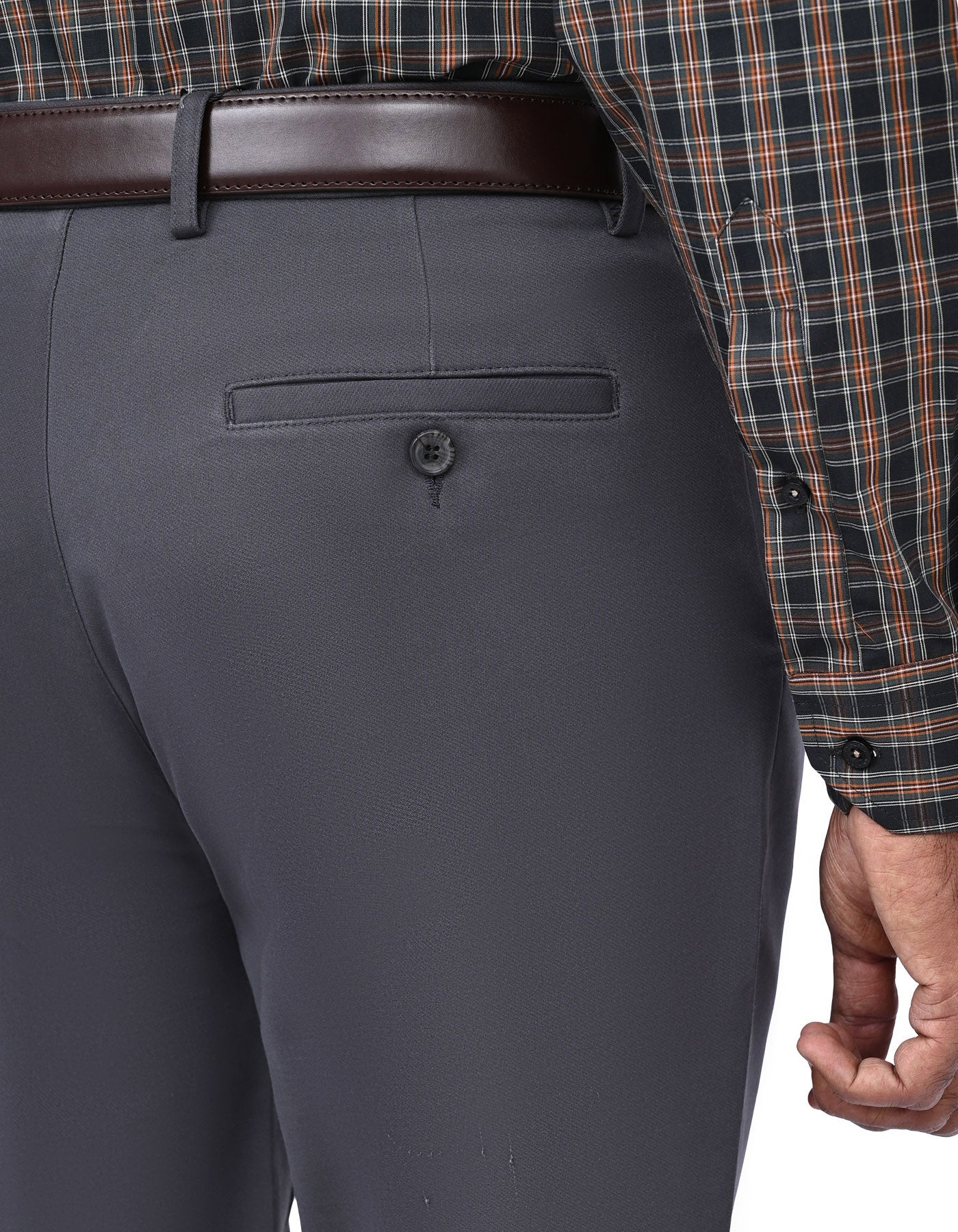 D Grey Smart Fit Cotton Trouser FTC2563S-34