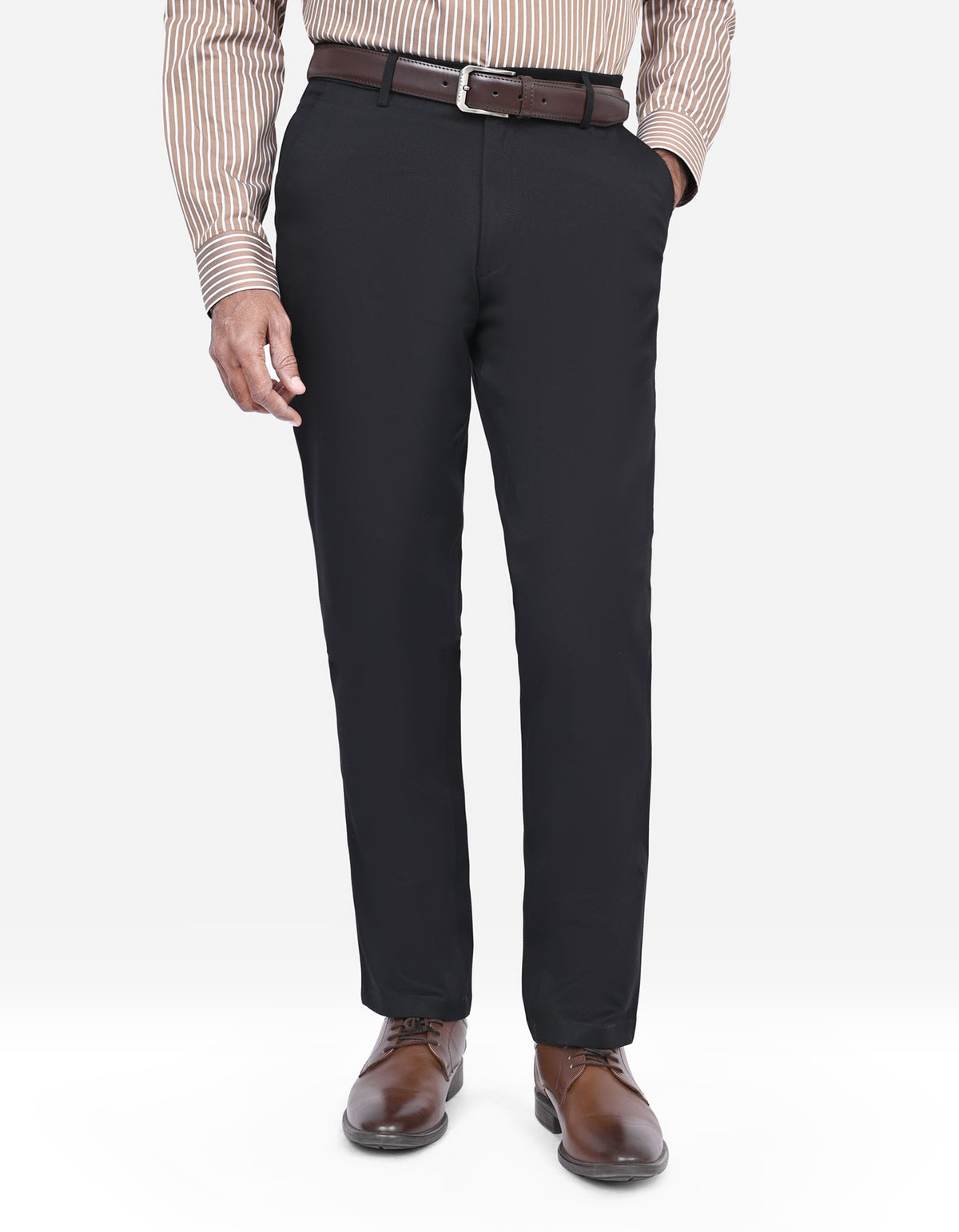 Black Classic Fit Cotton Trouser FTC2565C-28