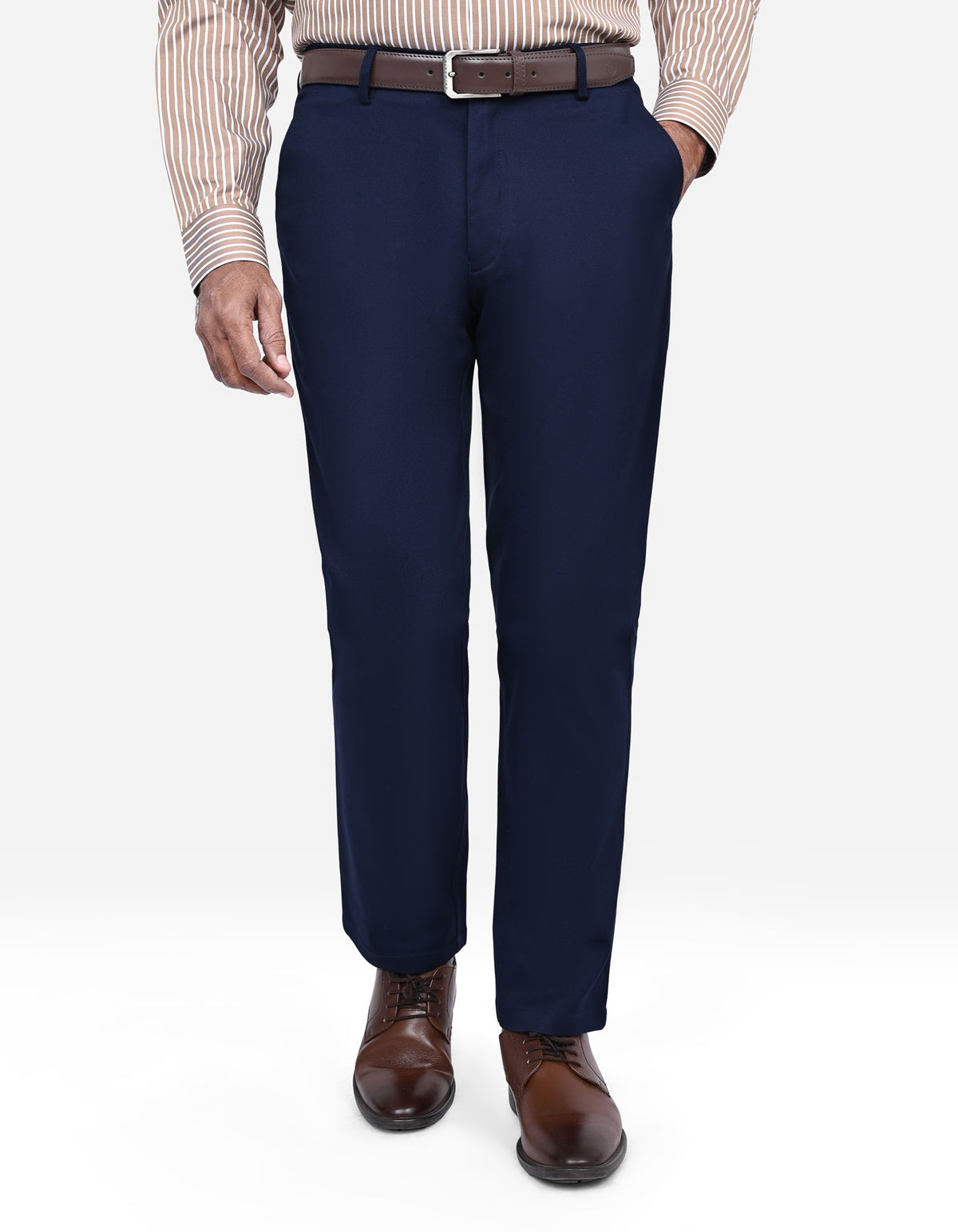 Navy Smart Fit Cotton Trouser FTC2566S-28