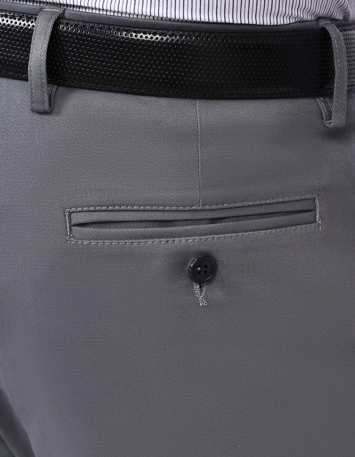 Grey Classic Fit Cotton Trouser FTC2573C-36