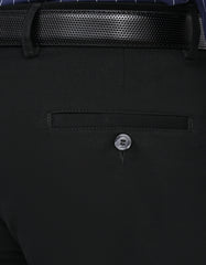 Black Plain Classic Fit Cotton Trouser