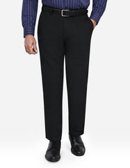 Black Plain Smart Fit Cotton Trouser