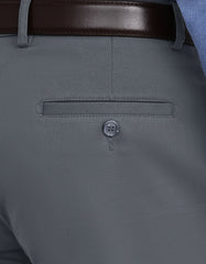 Grey Plain Smart Fit Cotton Trouser