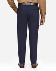 Navy Plain Smart Fit Cotton Trouser