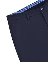 Navy Plain Smart Fit Cotton Trouser