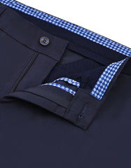Navy Plain Classic Fit Cotton Trouser