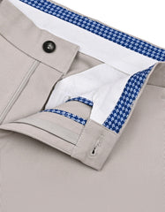 Stone Plain Smart Fit Cotton Trouser