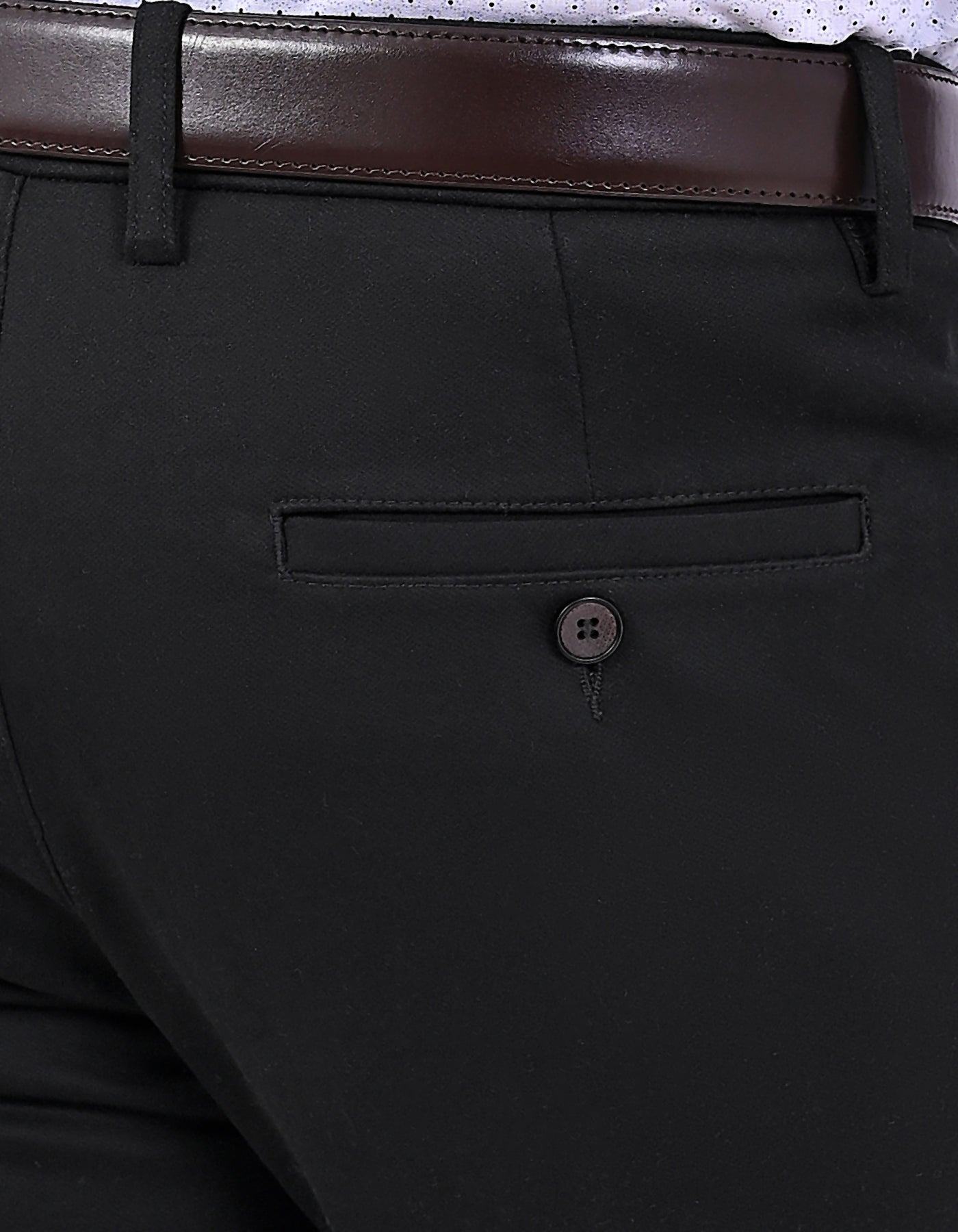Black Classic Fit Cotton Trouser FTC2617C-38