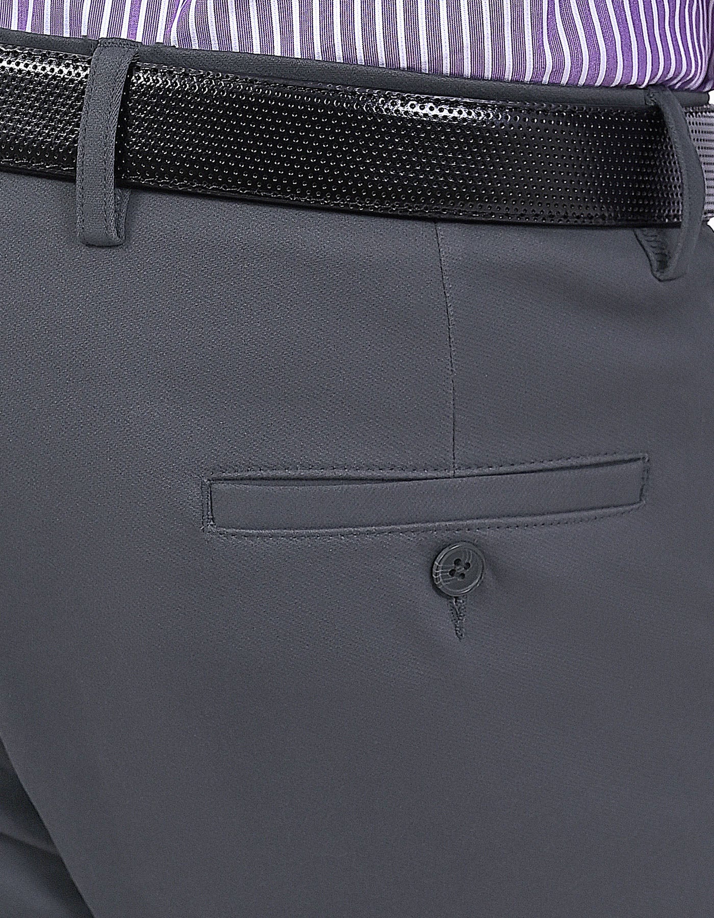D Grey Smart Fit Cotton Trouser FTC2619S-38