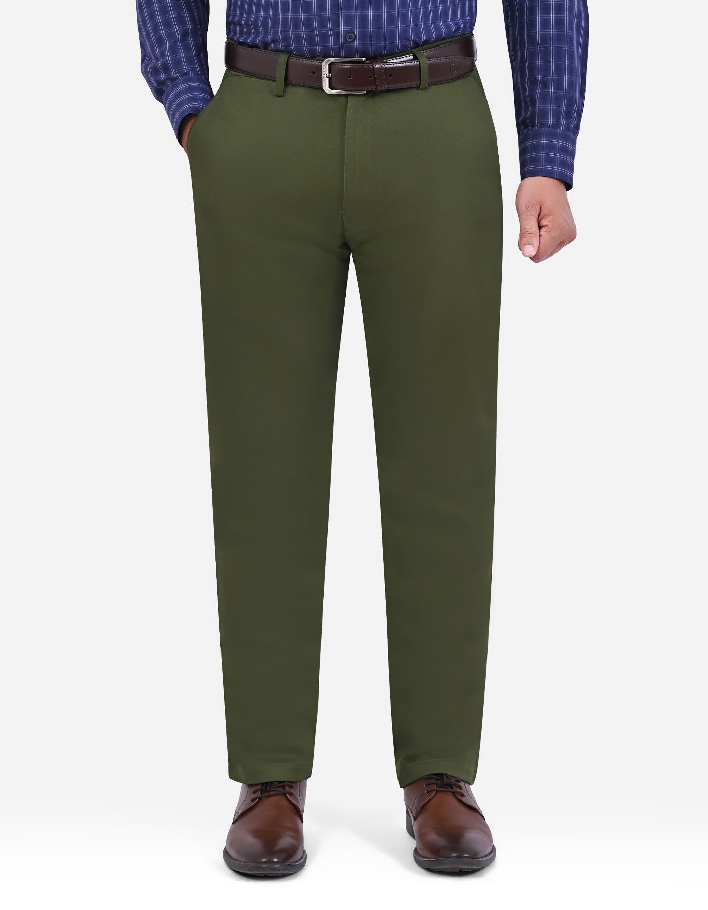 Olive Classic Fit Cotton Trouser FTC2621C-32