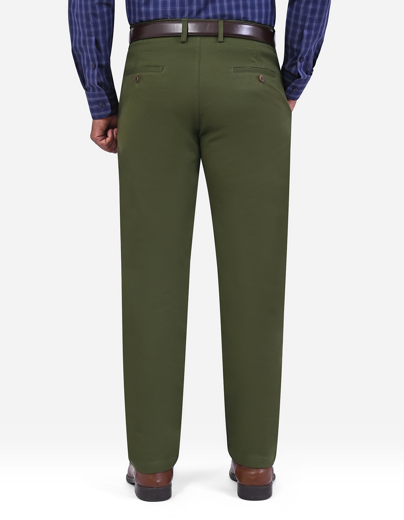 Olive Smart Fit Cotton Trouser FTC2621S-40