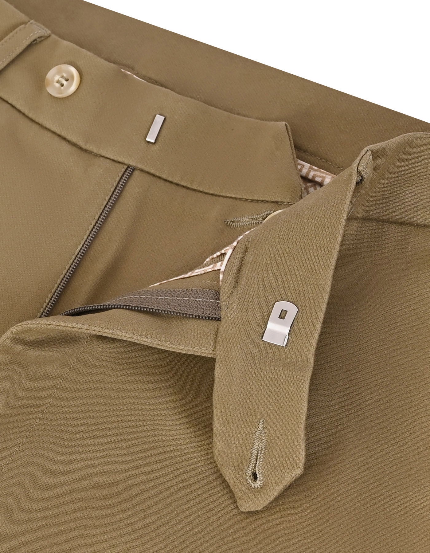 L Khaki Smart Fit Cotton Trouser FTC2622S-34