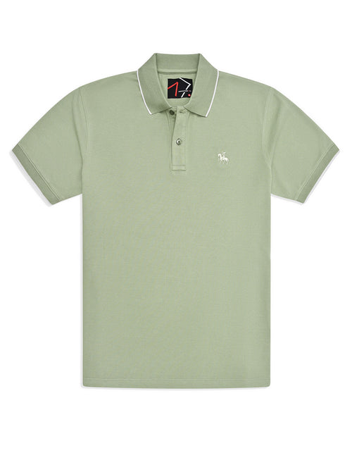 Olive Plain Pique Polo Shirt