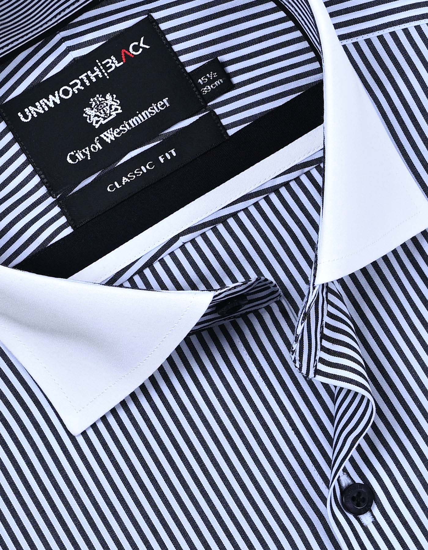 Stripe Black Classic Fit Shirt FS2874-1RF-15