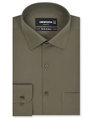 Plain Army Green Classic Fit Shirt FS1657-2RF-14.5