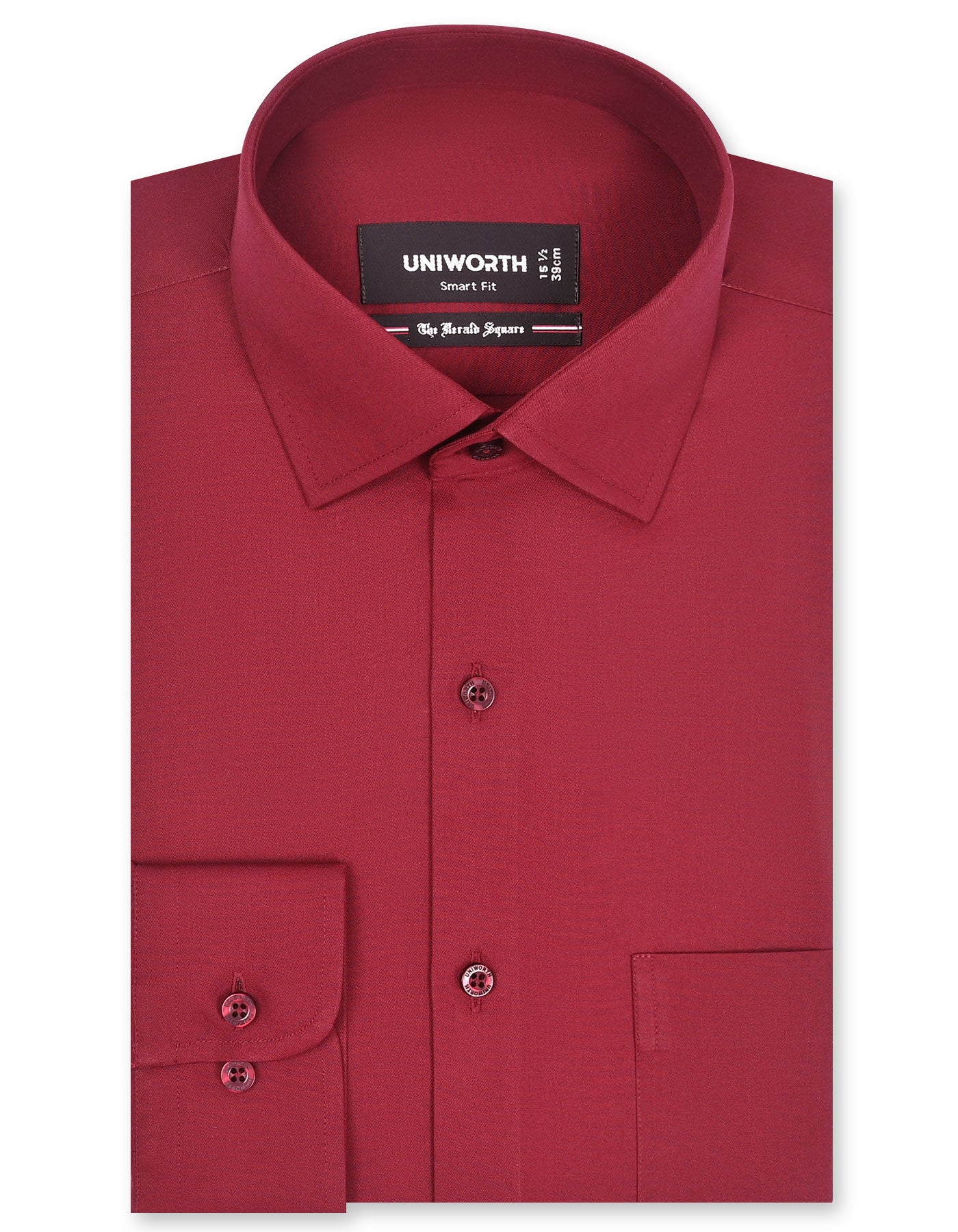 Plain Maroon Tailored Smart Fit Shirt FS1655-2SF-14.5