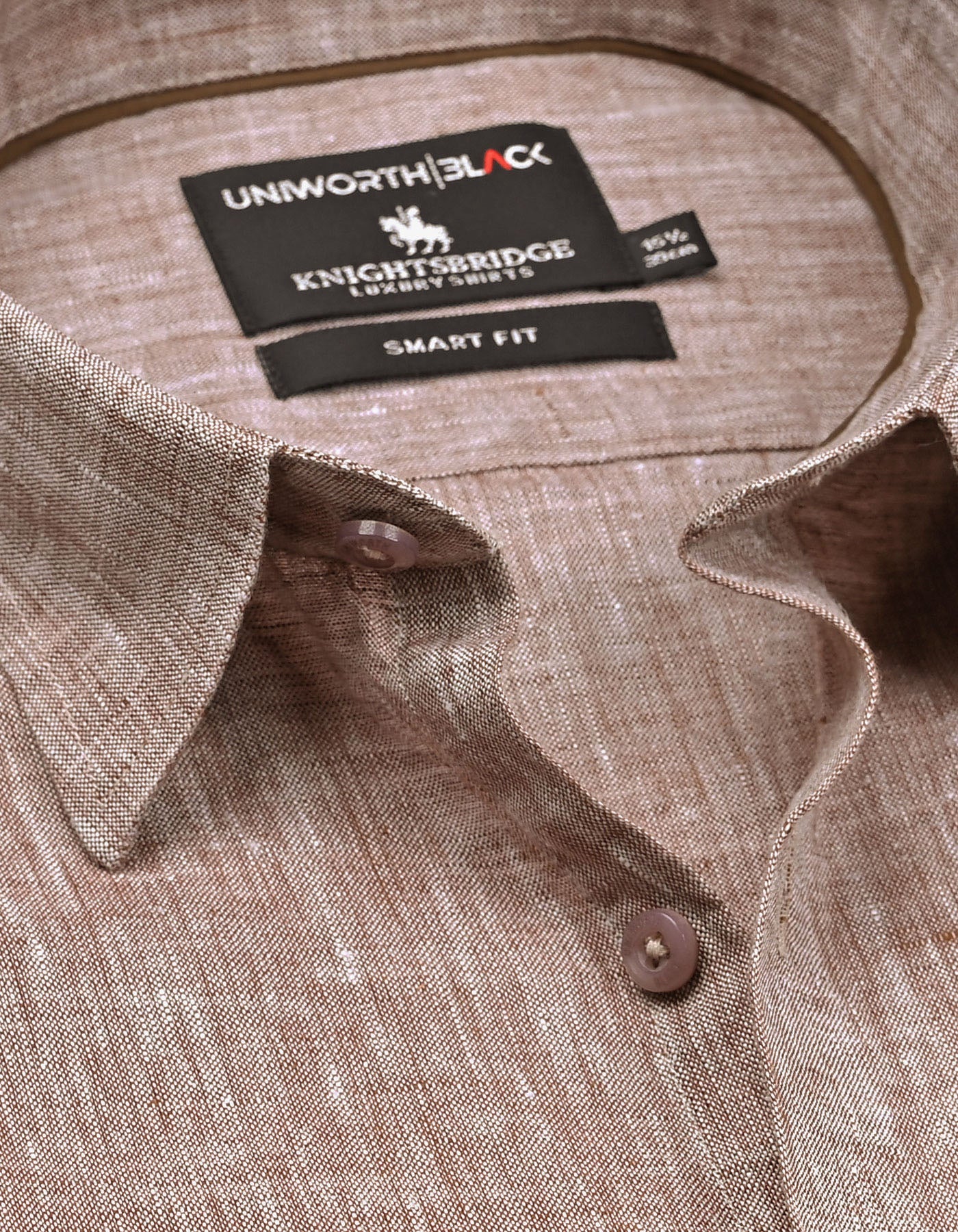 Plain L Brown Tailored Smart Fit Shirt FS2418-2SF-15
