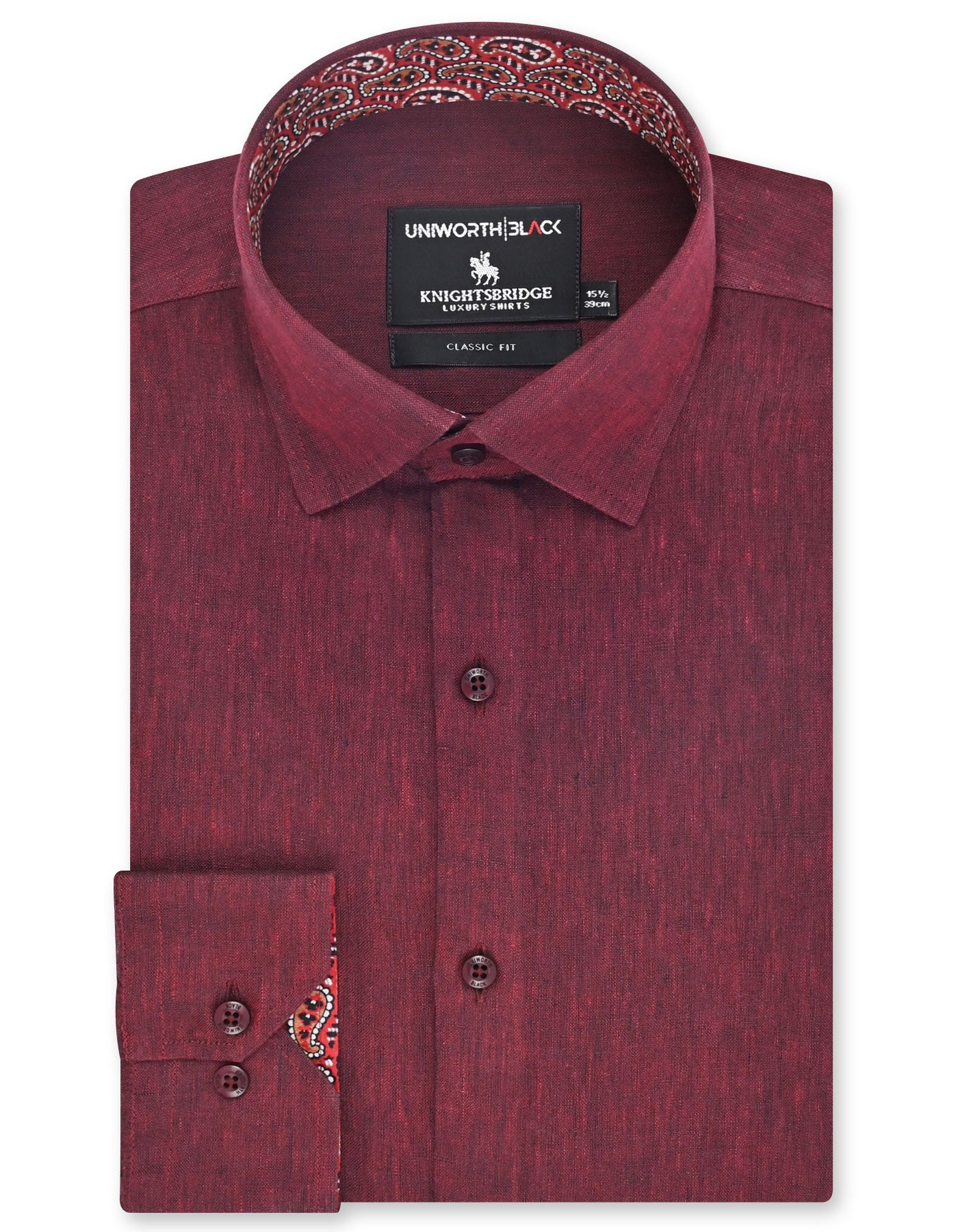 Plain Maroon Classic Fit Shirt FS2423-2RF-14.5