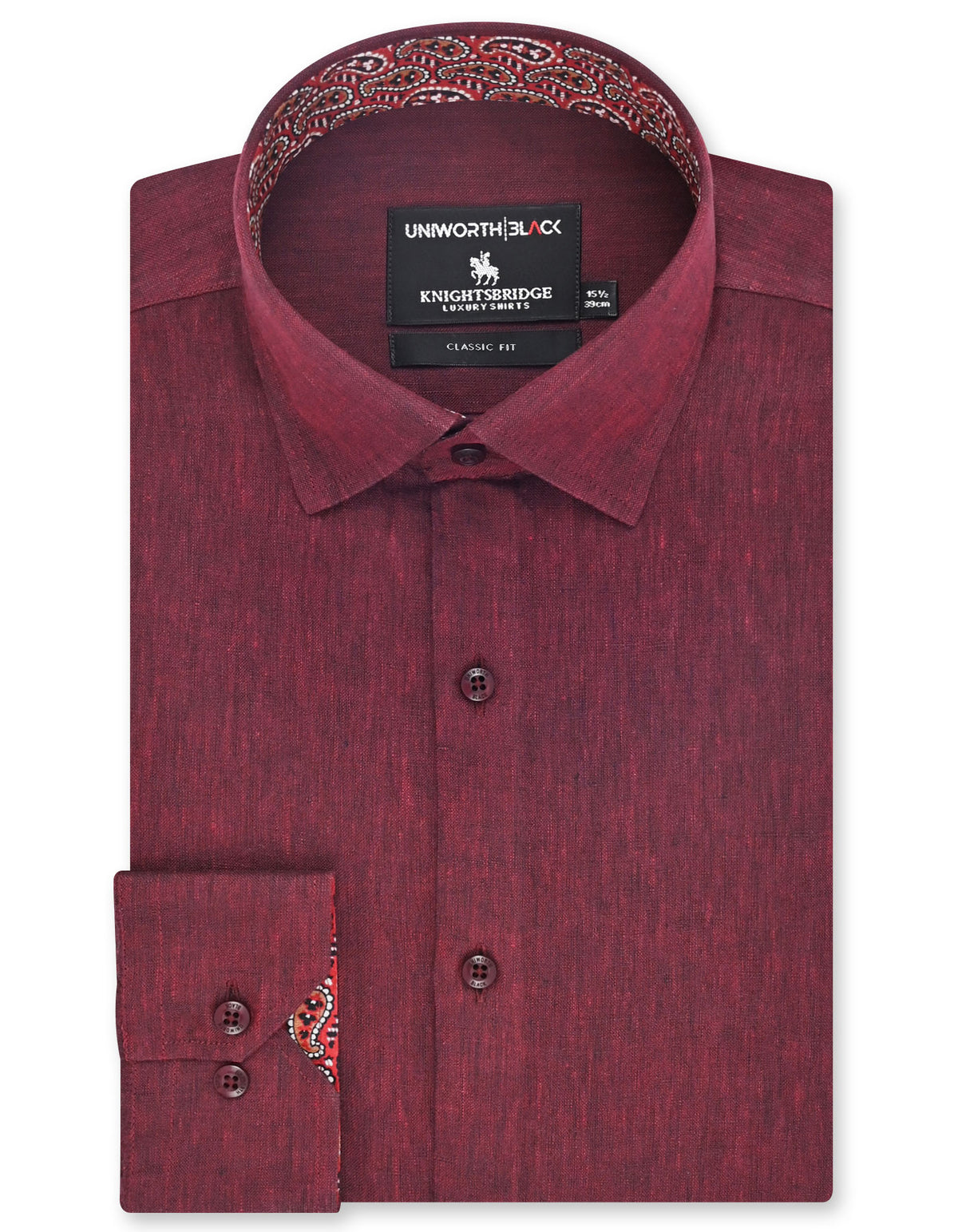 Plain Maroon Classic Fit Shirt FS2423-2RF-14.5