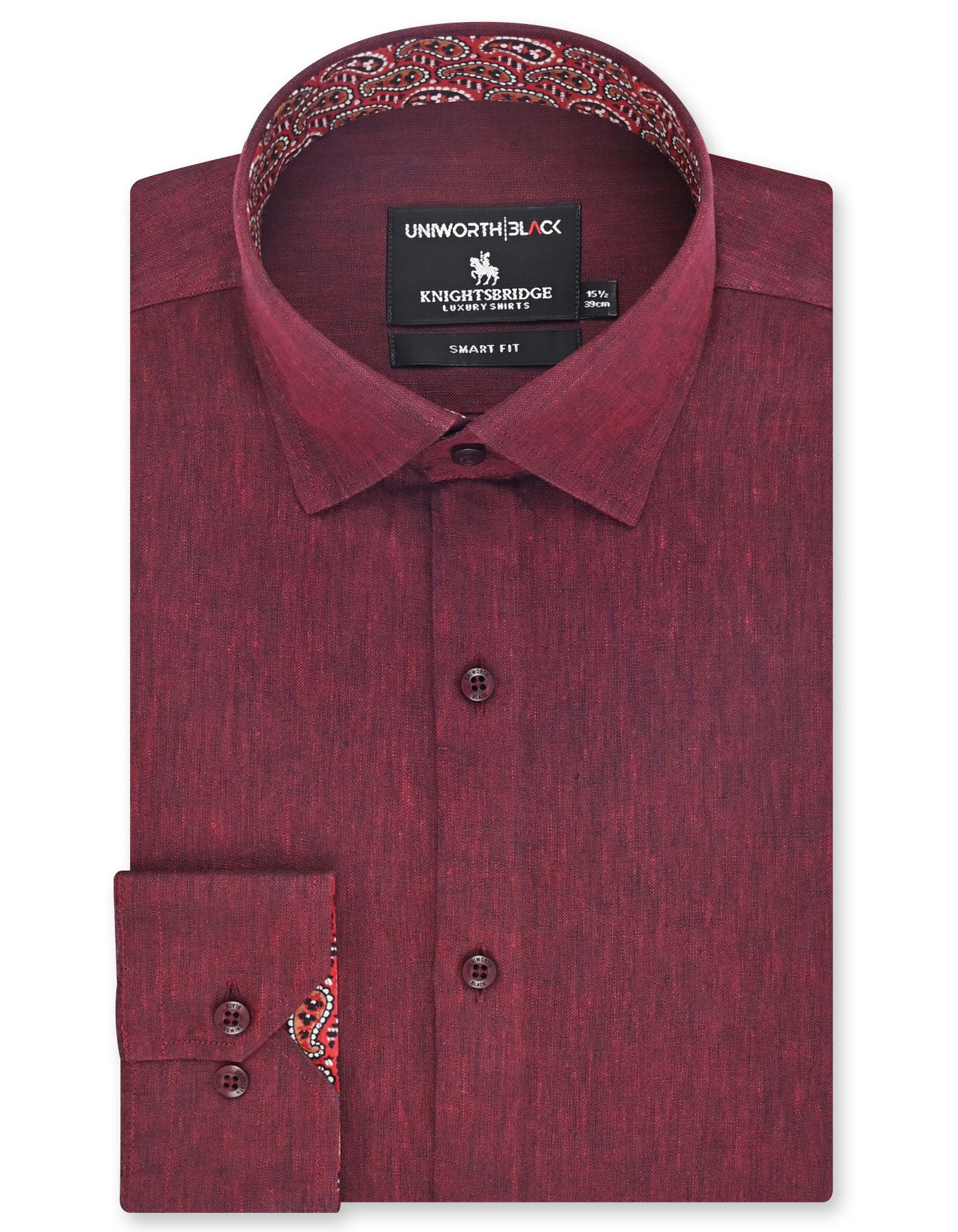 Plain Maroon Tailored Smart Fit Shirt FS2423-2SF-14.5