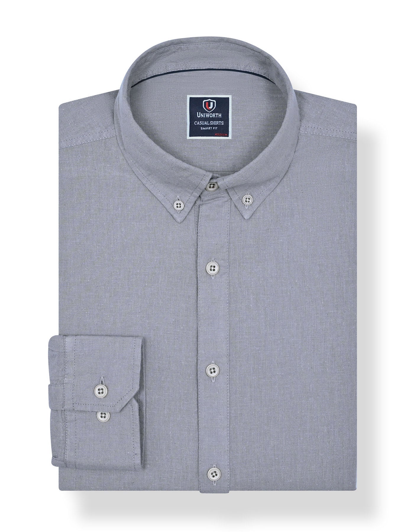 Grey Embriodery Plain Casual Shirt CS2370-1R-S