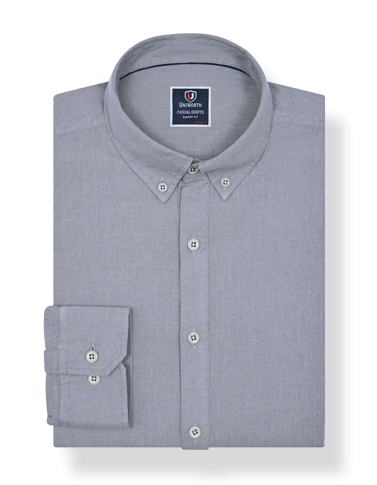Grey Embriodery Plain Casual Shirt CS2370-1R-S