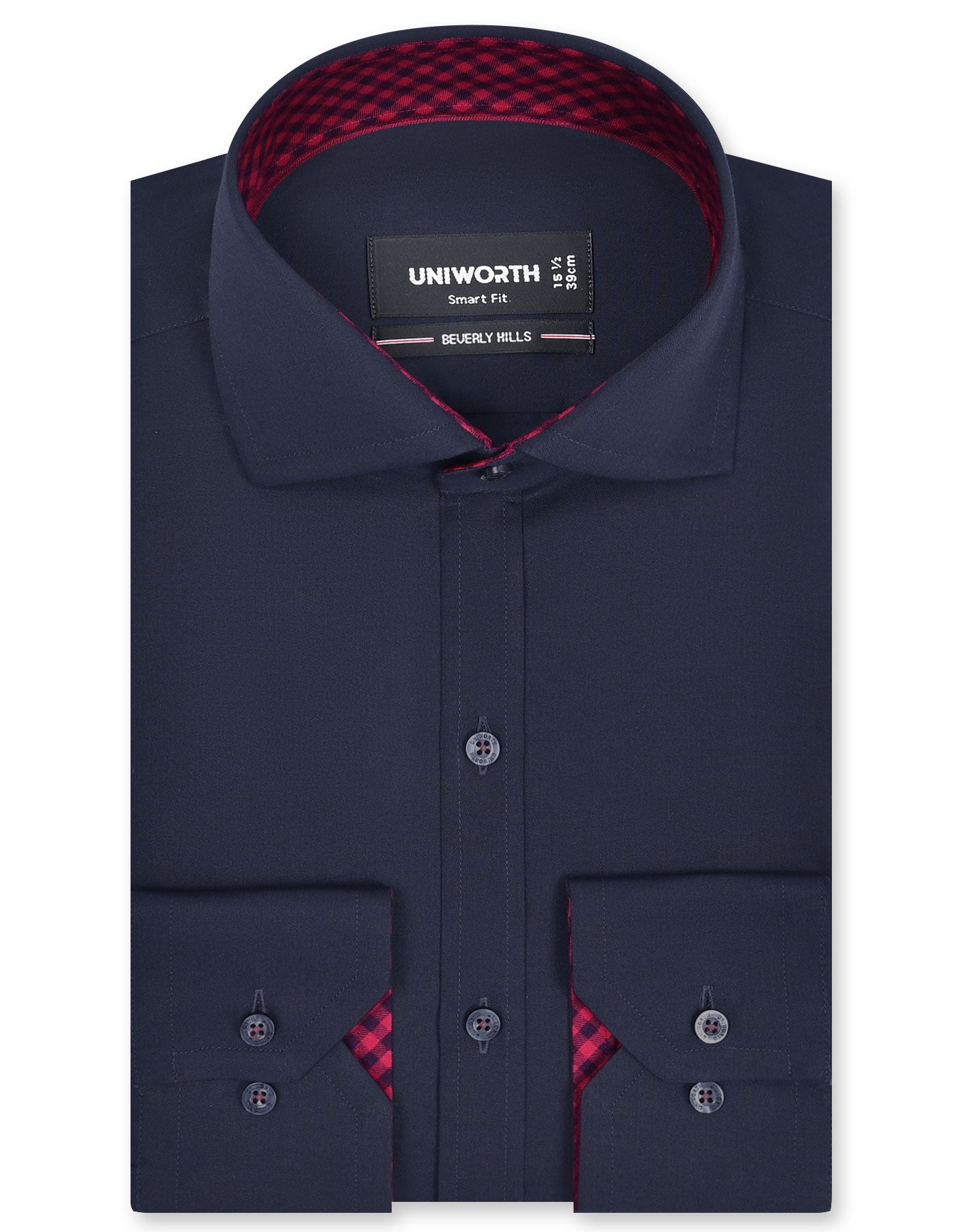 Plain Navy Tailored Smart Fit Shirt FS1601-2SF-14.5