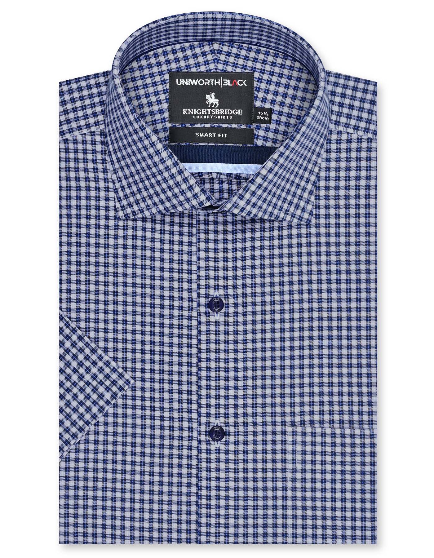 Check D Navy Smart Fit Shirt FS2951SH-14.5