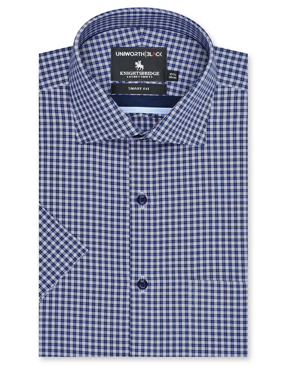 Check D Navy Smart Fit Shirt FS2951SH-14.5
