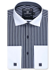 Stripe Black Classic Fit Shirt FS2882-2RF-14.5