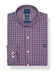 Rust Embriodery Check Casual Shirt CS2368-1R-S