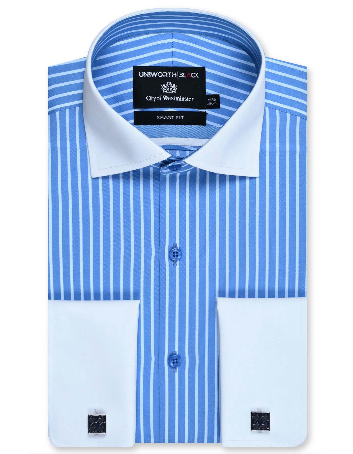Stripe Blue Tailored Smart Fit Shirt FS2881-1SF-14.5