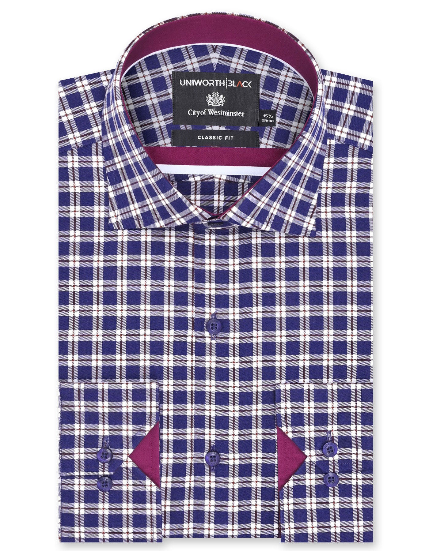 Check Blue Classic Fit Shirt FS2936RF-14.5